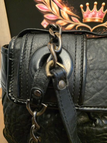 Fendi Black Leather & Patent B. Fendi Shoulder Bag