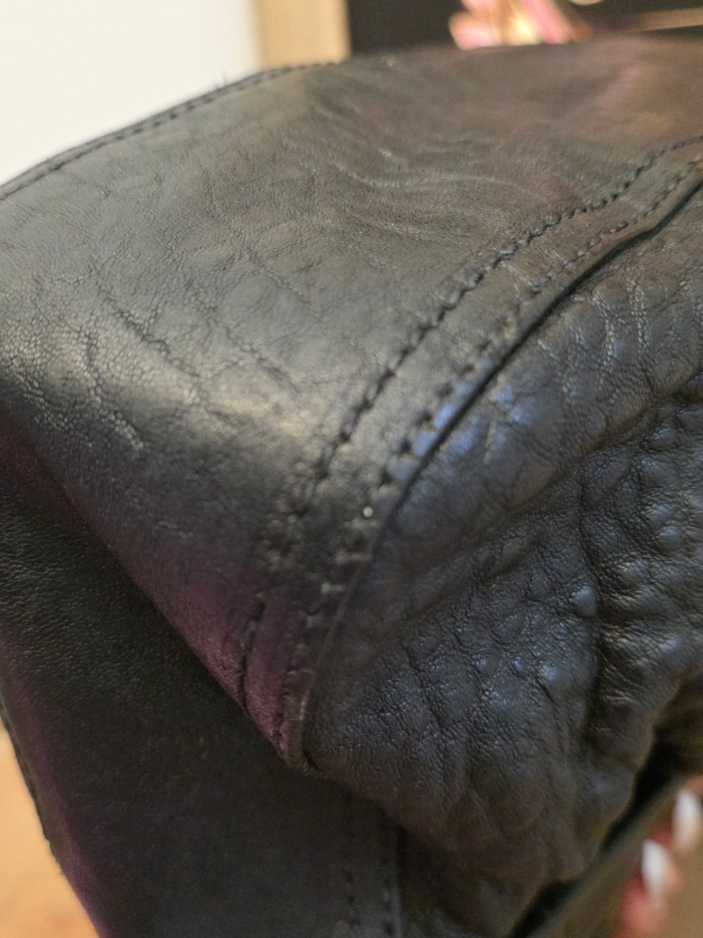 Fendi Black Leather & Patent B. Fendi Shoulder Bag