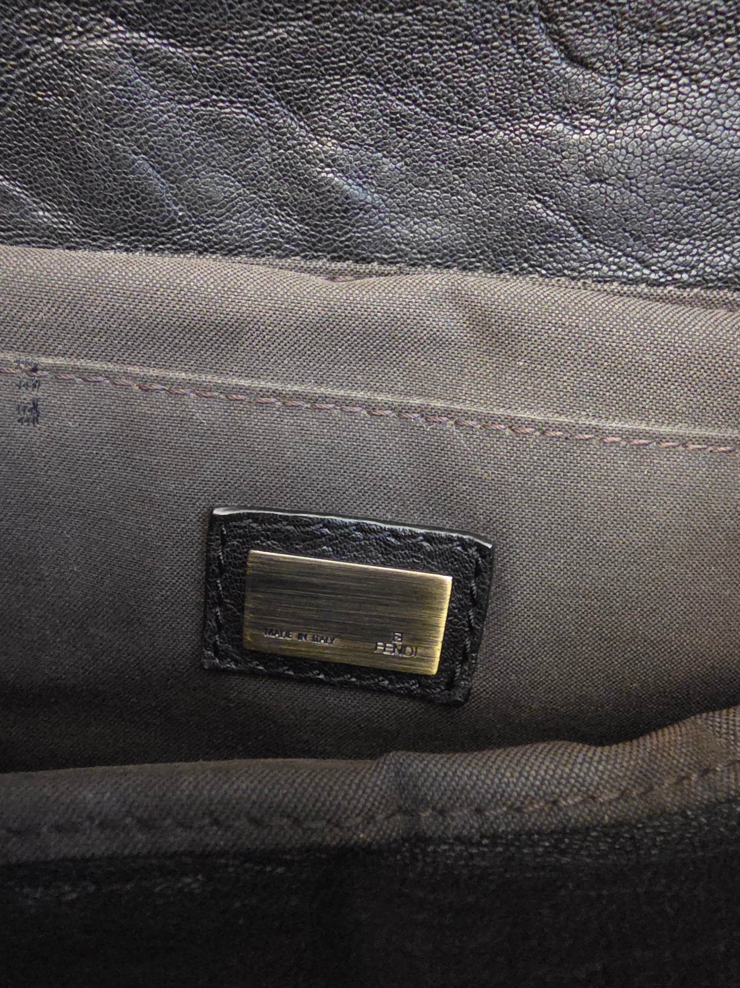 Fendi Black Leather & Patent B. Fendi Shoulder Bag