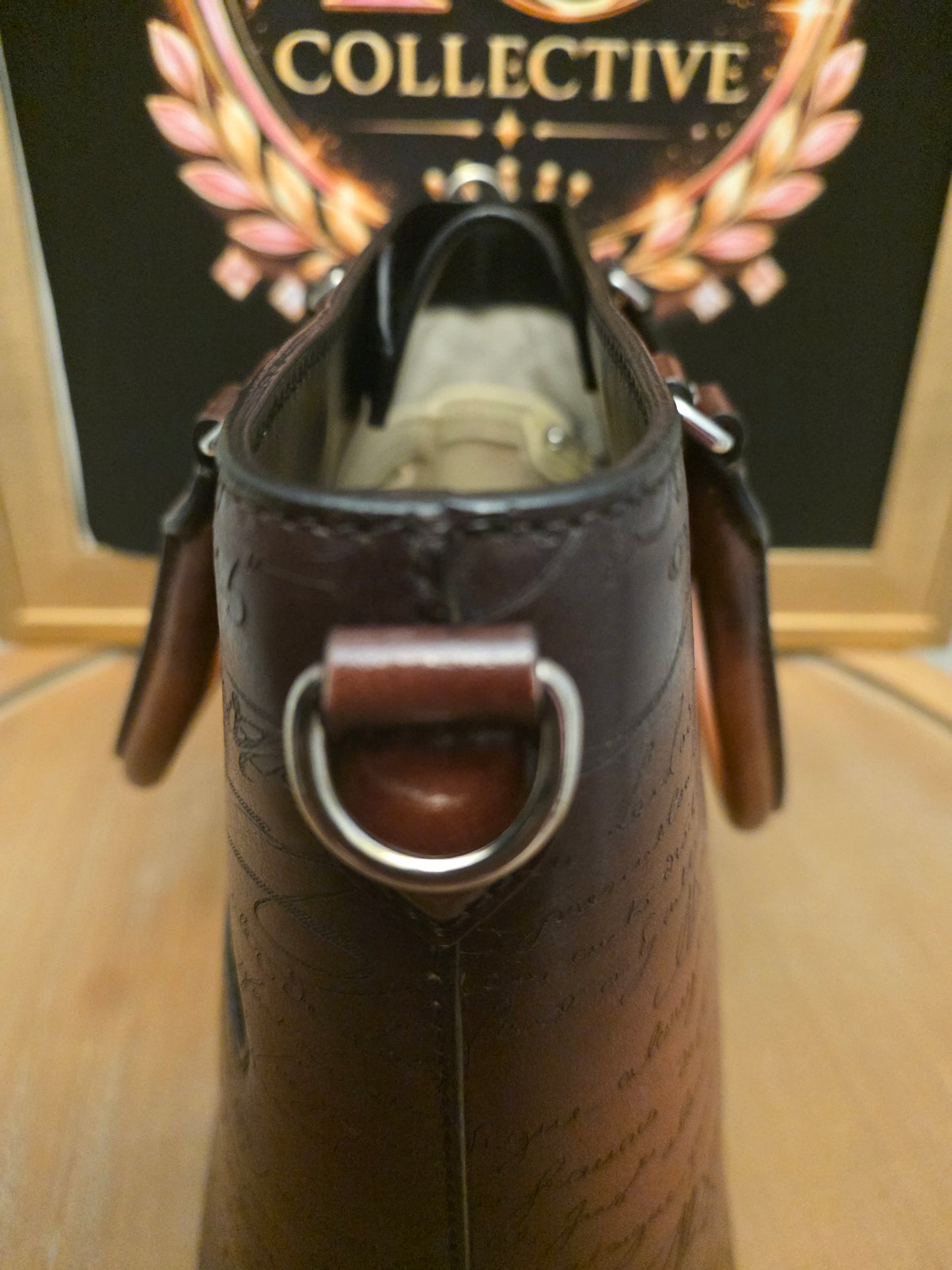 Berluti Brown Scritto Leather Briefcase Tote Bag | IG Collective