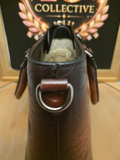 Berluti Brown Scritto Leather Briefcase Tote Bag | IG Collective