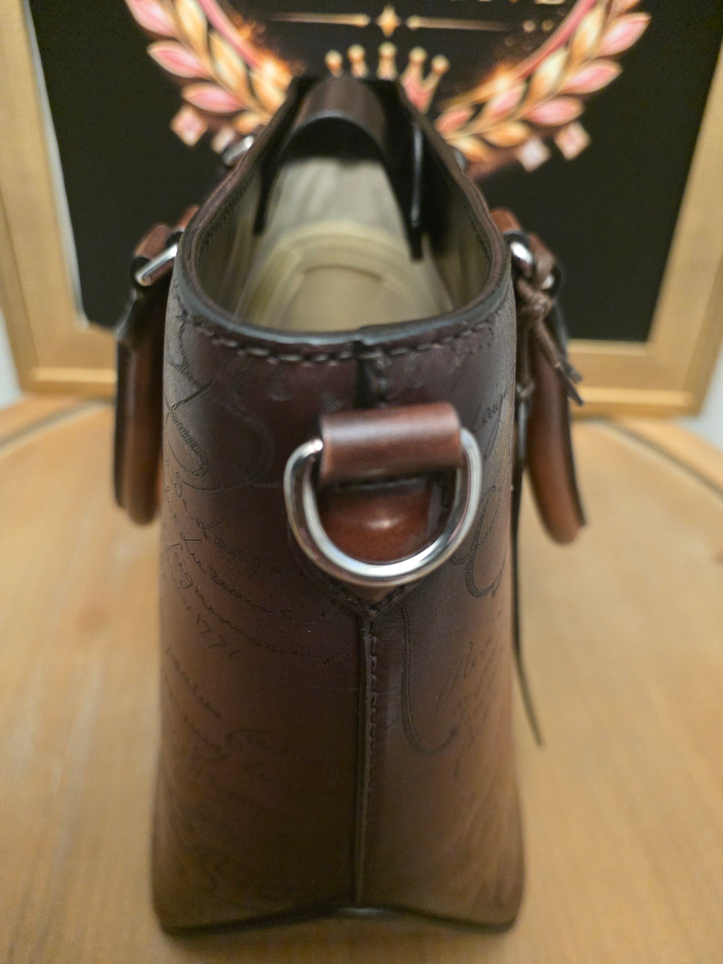 Berluti Brown Scritto Leather Briefcase Tote Bag | IG Collective