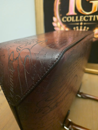 Berluti Brown Scritto Leather Briefcase Tote Bag | IG Collective