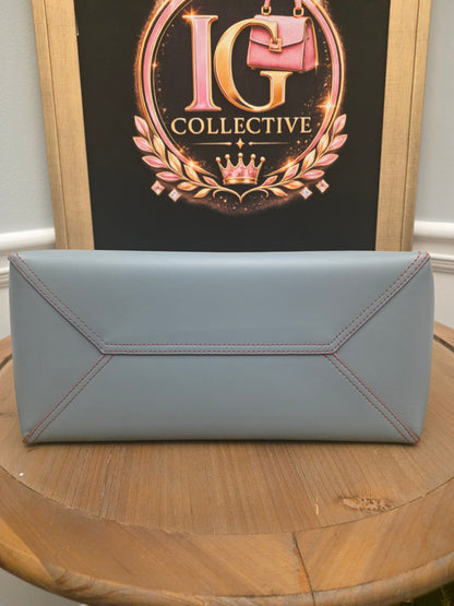 Loewe Gray Leather Anagram Tote Bag with Red Interior & Pouch | IG Collective