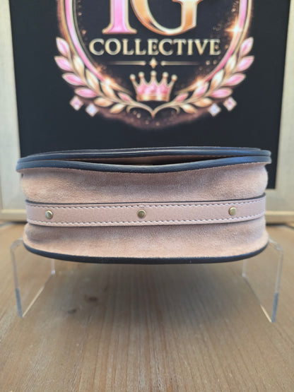 Authentic Chloé Nile Small Bracelet Bag Motty Grey Blush Pink Leather Crossbody Gold Hardware