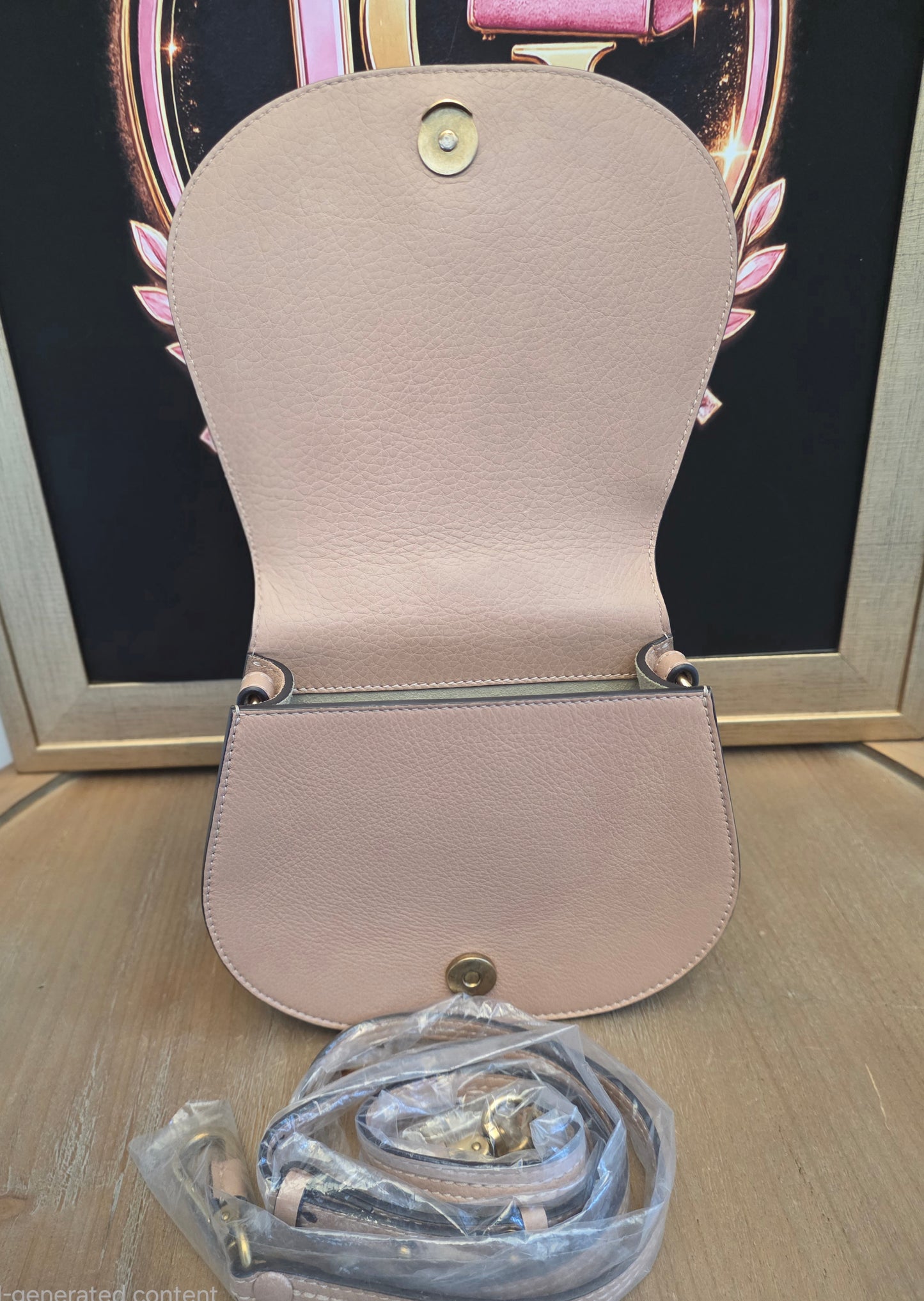 Authentic Chloé Nile Small Bracelet Bag Motty Grey Blush Pink Leather Crossbody Gold Hardware