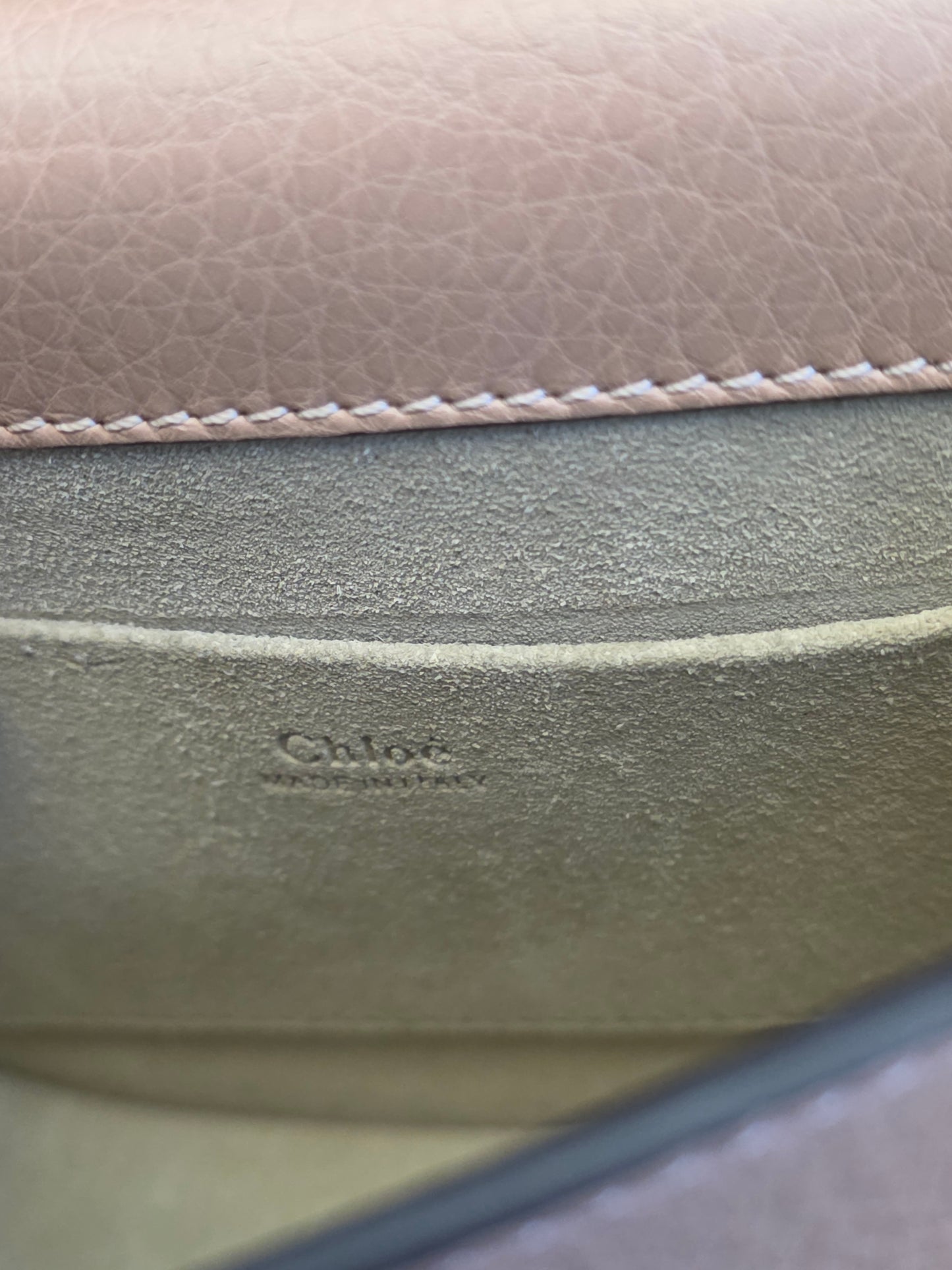 Authentic Chloé Nile Small Bracelet Bag Motty Grey Blush Pink Leather Crossbody Gold Hardware