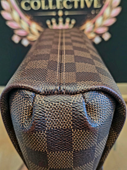 Authentic Louis Vuitton Croisette Damier Ebene Crossbody Satchel | Top Handle | Red Interior | Made in France