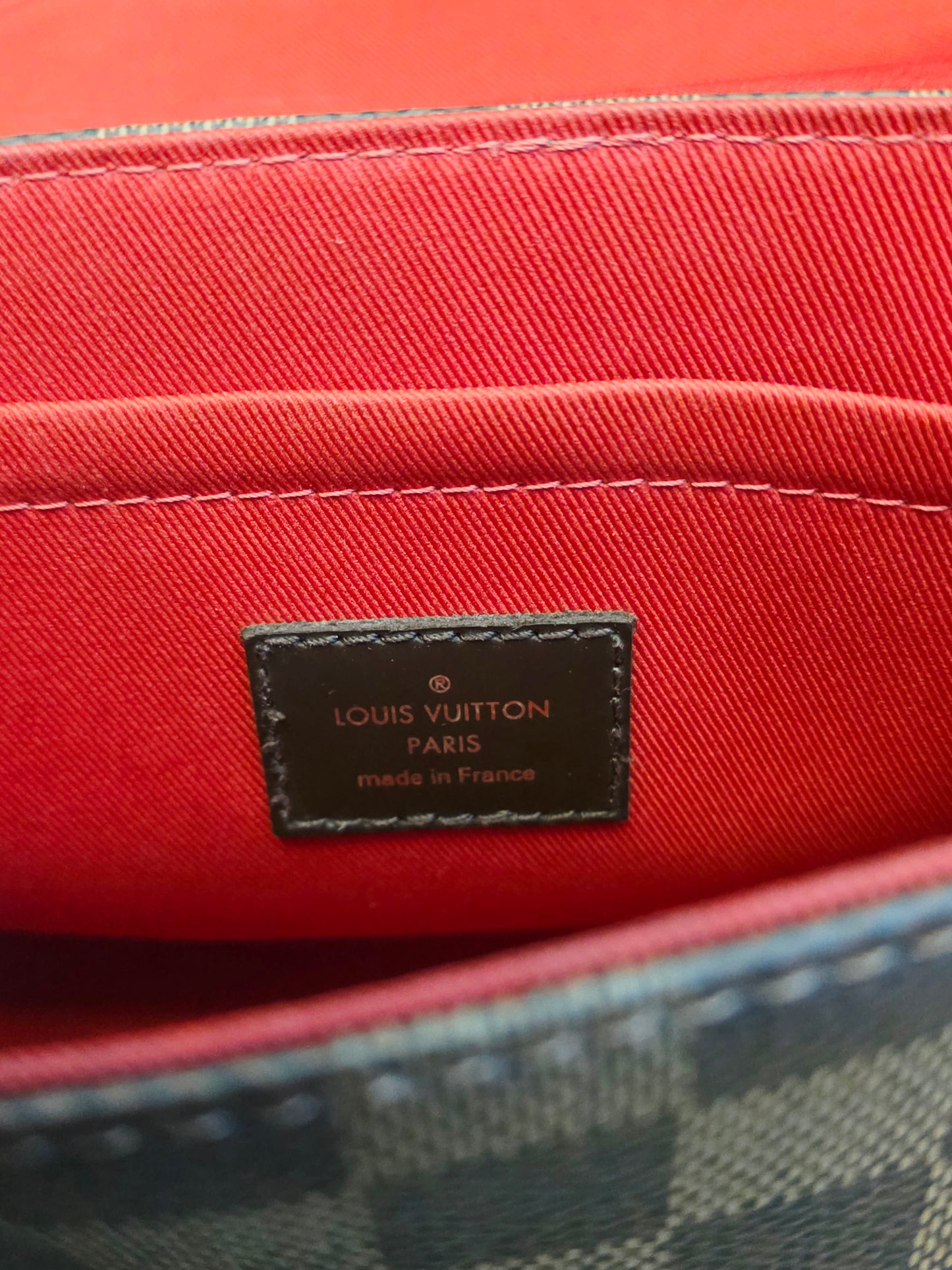Authentic Louis Vuitton Croisette Damier Ebene Crossbody Satchel | Top Handle | Red Interior | Made in France