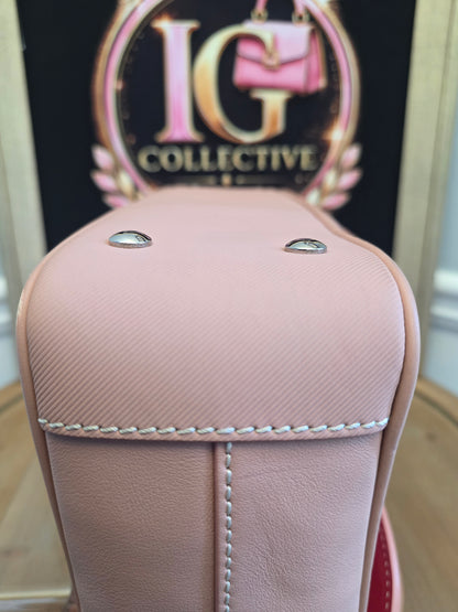 Authentic Burberry DK88 Medium Two-Tone Leather Top Handle Satchel | Blush Pink & Raspberry | Crossbody | Made in Italy