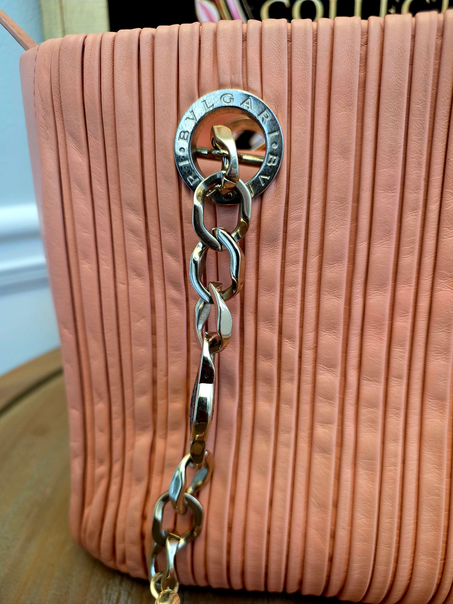 Authentic Bvlgari Serpenti Forever Pleated Leather Tote Bag | Blush Pink | Made in Italy | Luxury Designer Handbag