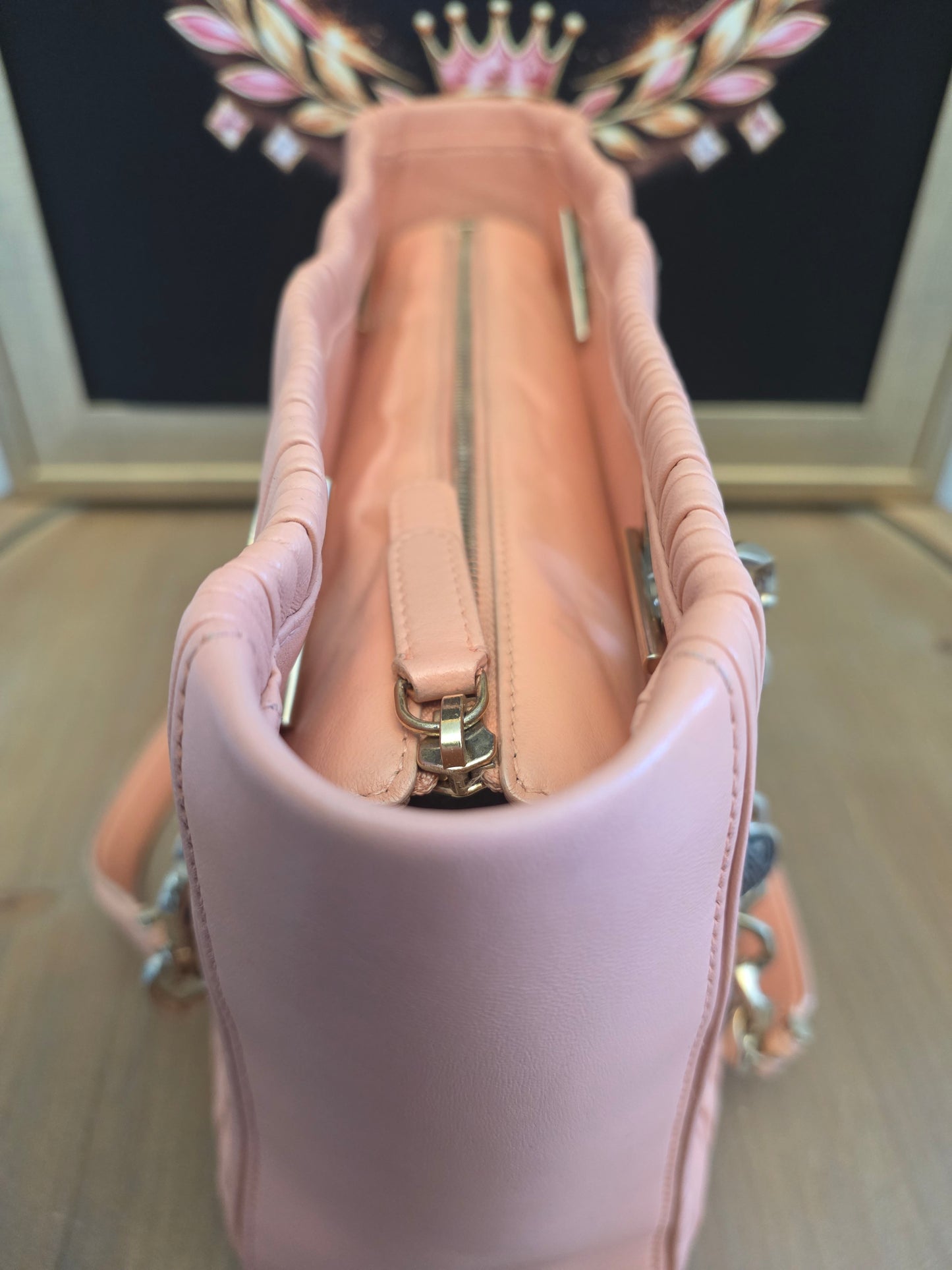 Authentic Bvlgari Serpenti Forever Pleated Leather Tote Bag | Blush Pink | Made in Italy | Luxury Designer Handbag