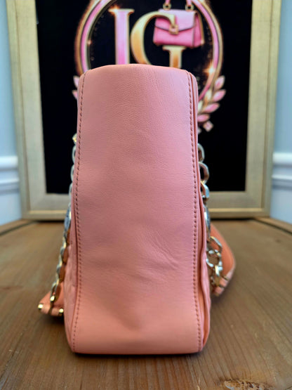 Authentic Bvlgari Serpenti Forever Pleated Leather Tote Bag | Blush Pink | Made in Italy | Luxury Designer Handbag
