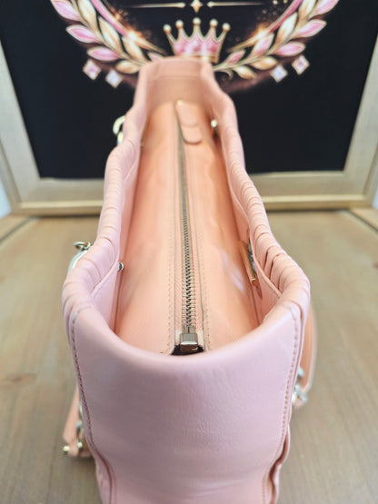 Authentic Bvlgari Serpenti Forever Pleated Leather Tote Bag | Blush Pink | Made in Italy | Luxury Designer Handbag