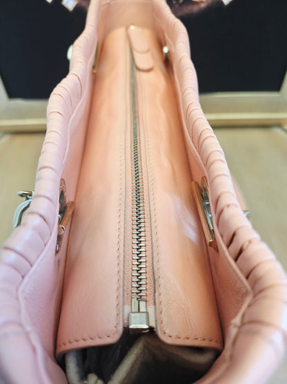 Authentic Bvlgari Serpenti Forever Pleated Leather Tote Bag | Blush Pink | Made in Italy | Luxury Designer Handbag