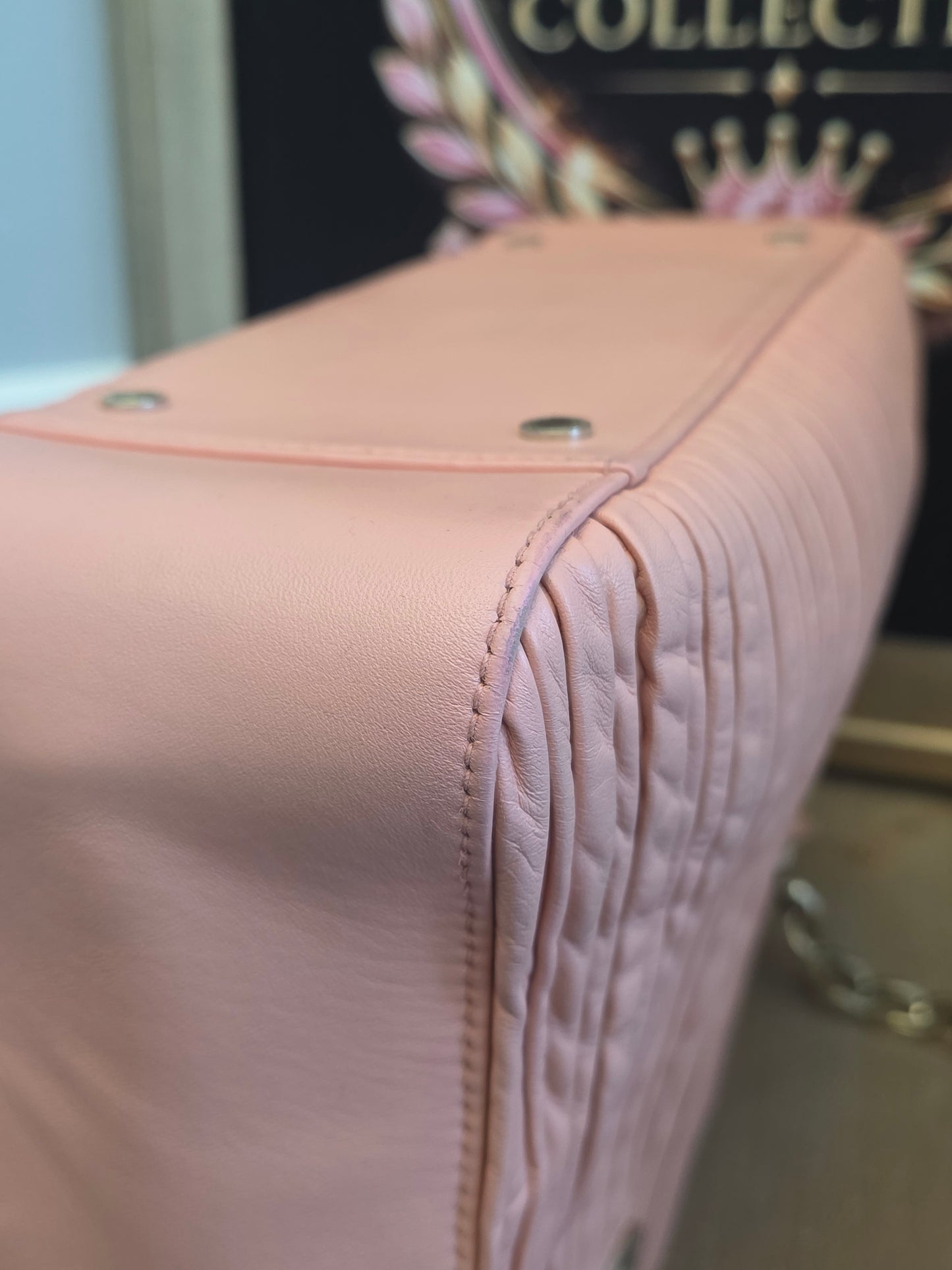 Authentic Bvlgari Serpenti Forever Pleated Leather Tote Bag | Blush Pink | Made in Italy | Luxury Designer Handbag