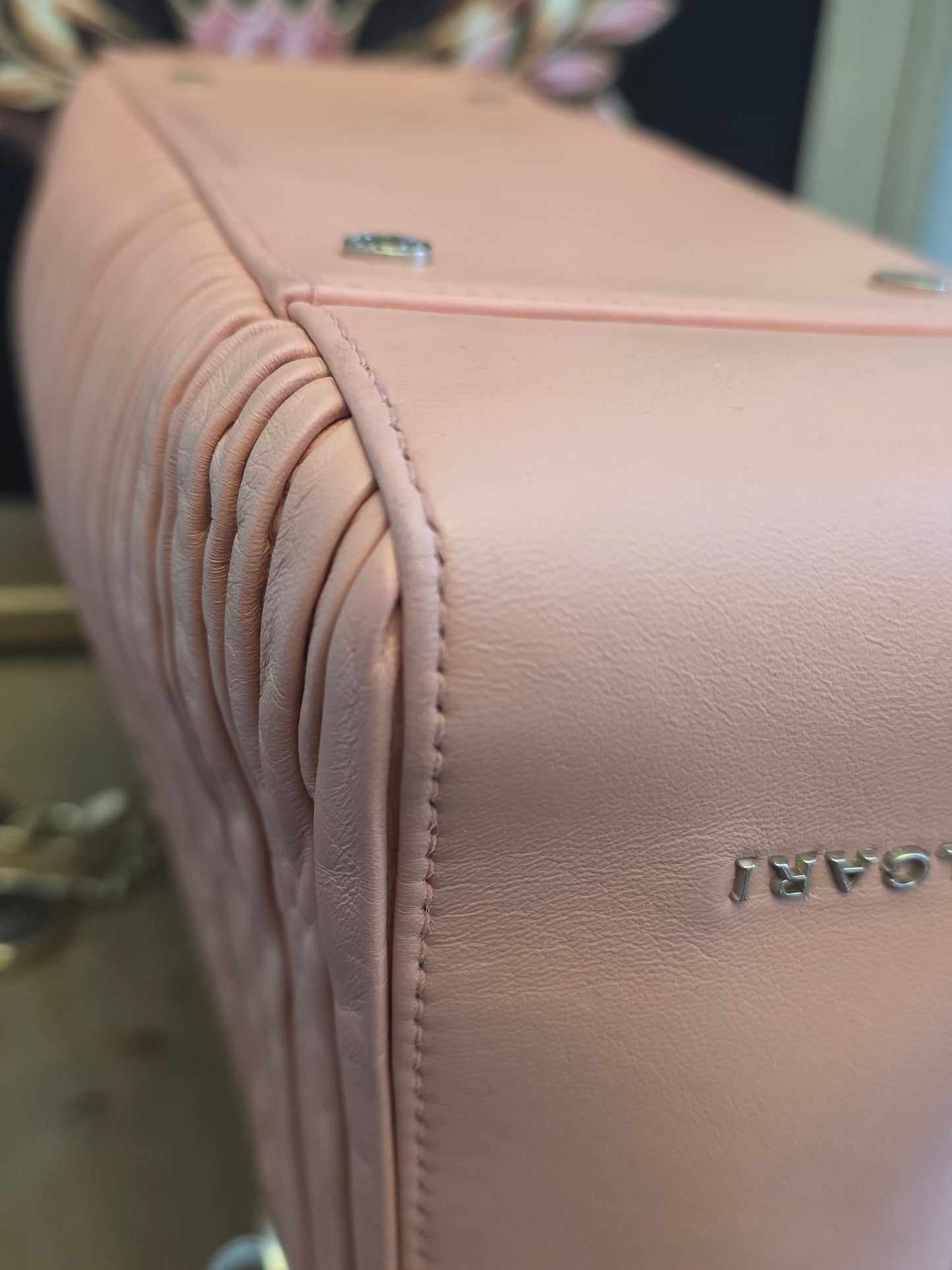 Authentic Bvlgari Serpenti Forever Pleated Leather Tote Bag | Blush Pink | Made in Italy | Luxury Designer Handbag