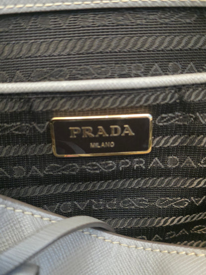 Authentic Prada Saffiano Lux Large Double Handle Tote | Argilla Gray | Gold Hardware | Made in Italy