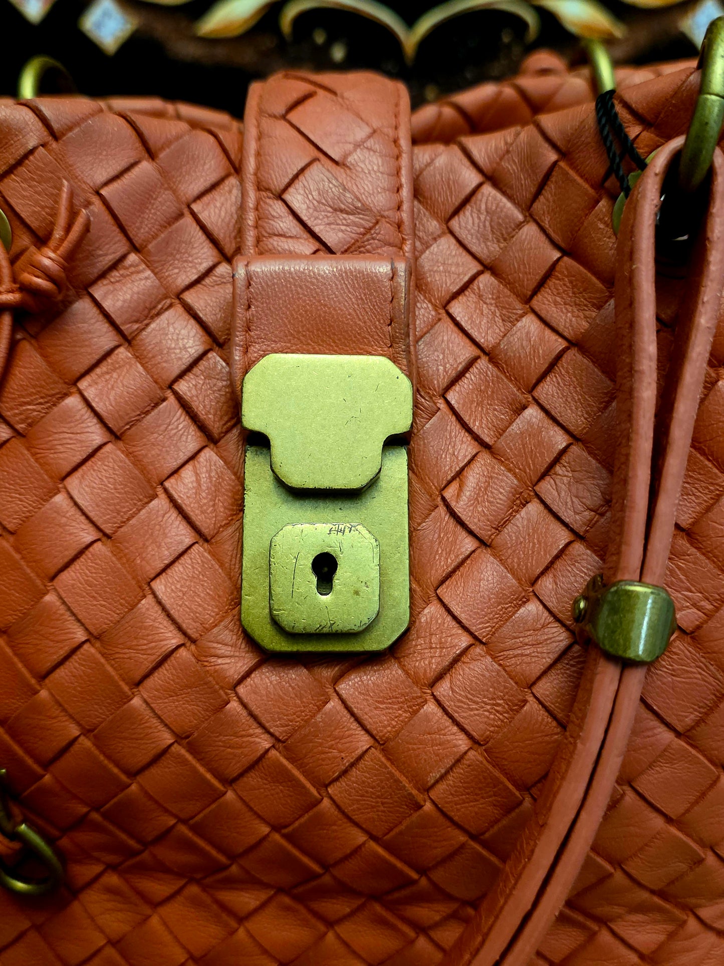 Bottega Veneta Orange Intrecciato Leather Tote Bag | Woven Leather Shoulder Bag