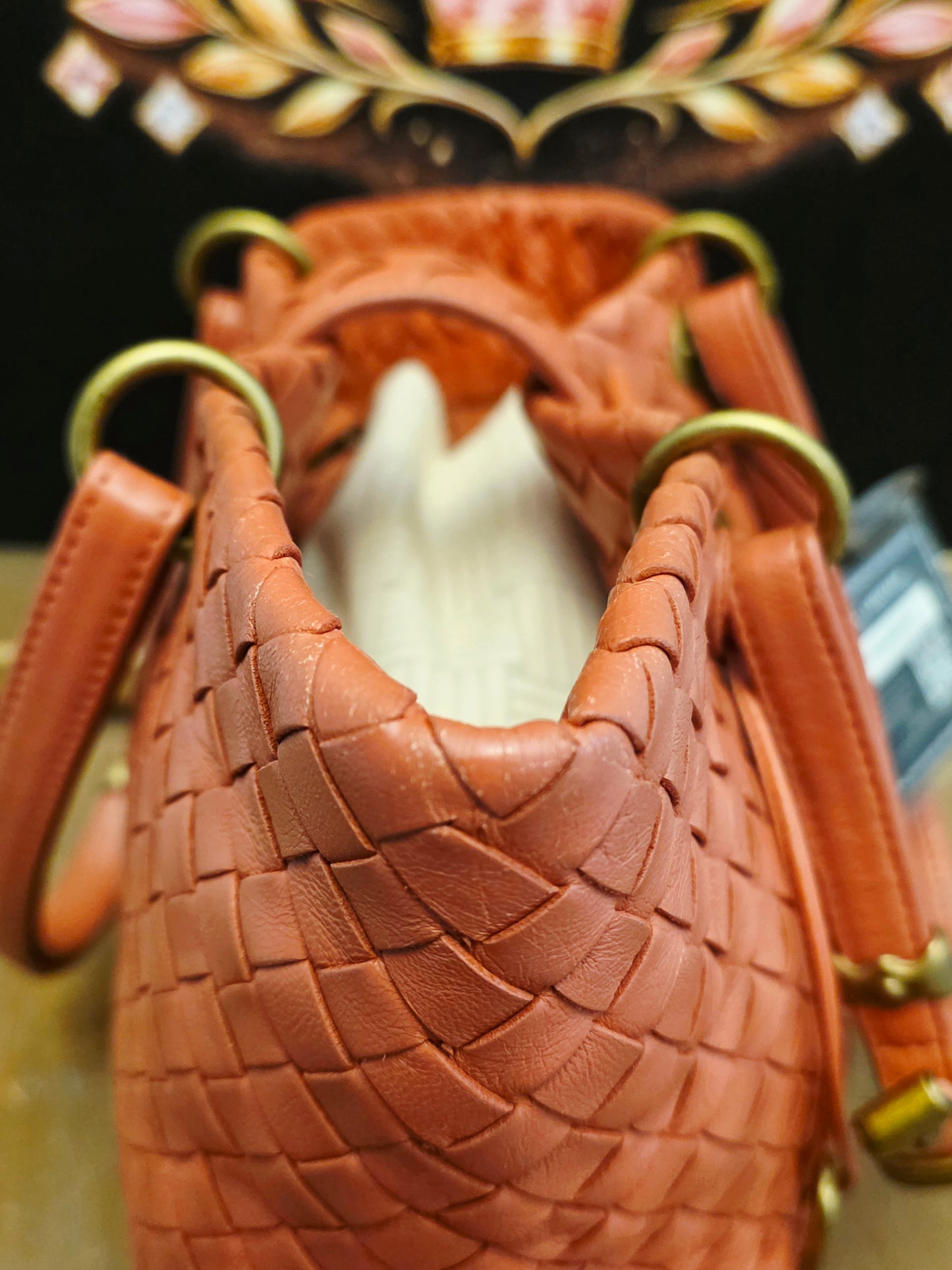 Bottega Veneta Orange Intrecciato Leather Tote Bag | Woven Leather Shoulder Bag