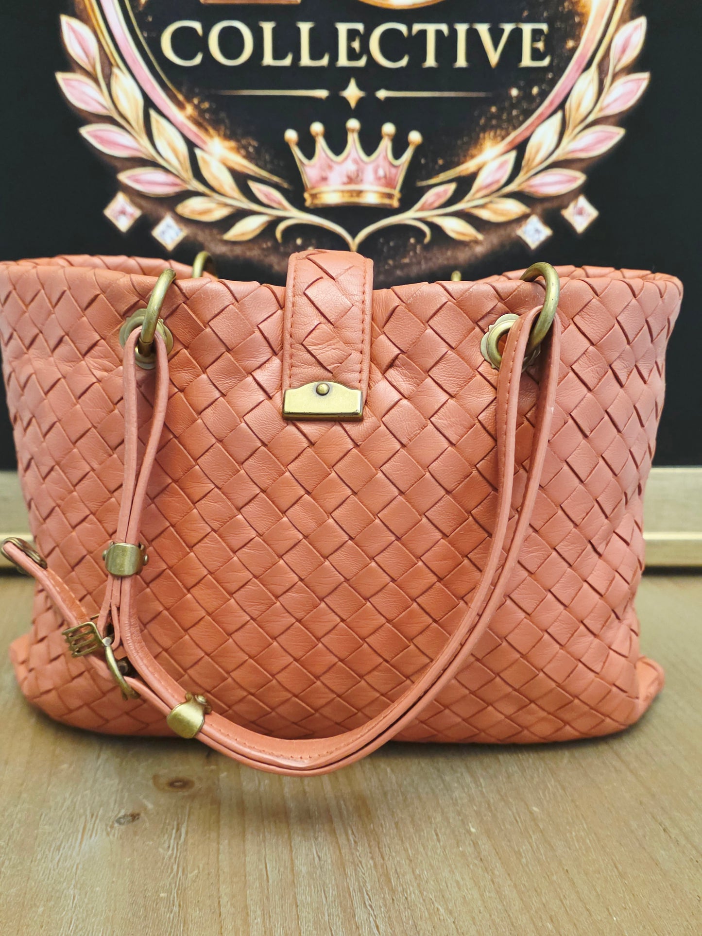Bottega Veneta Orange Intrecciato Leather Tote Bag | Woven Leather Shoulder Bag