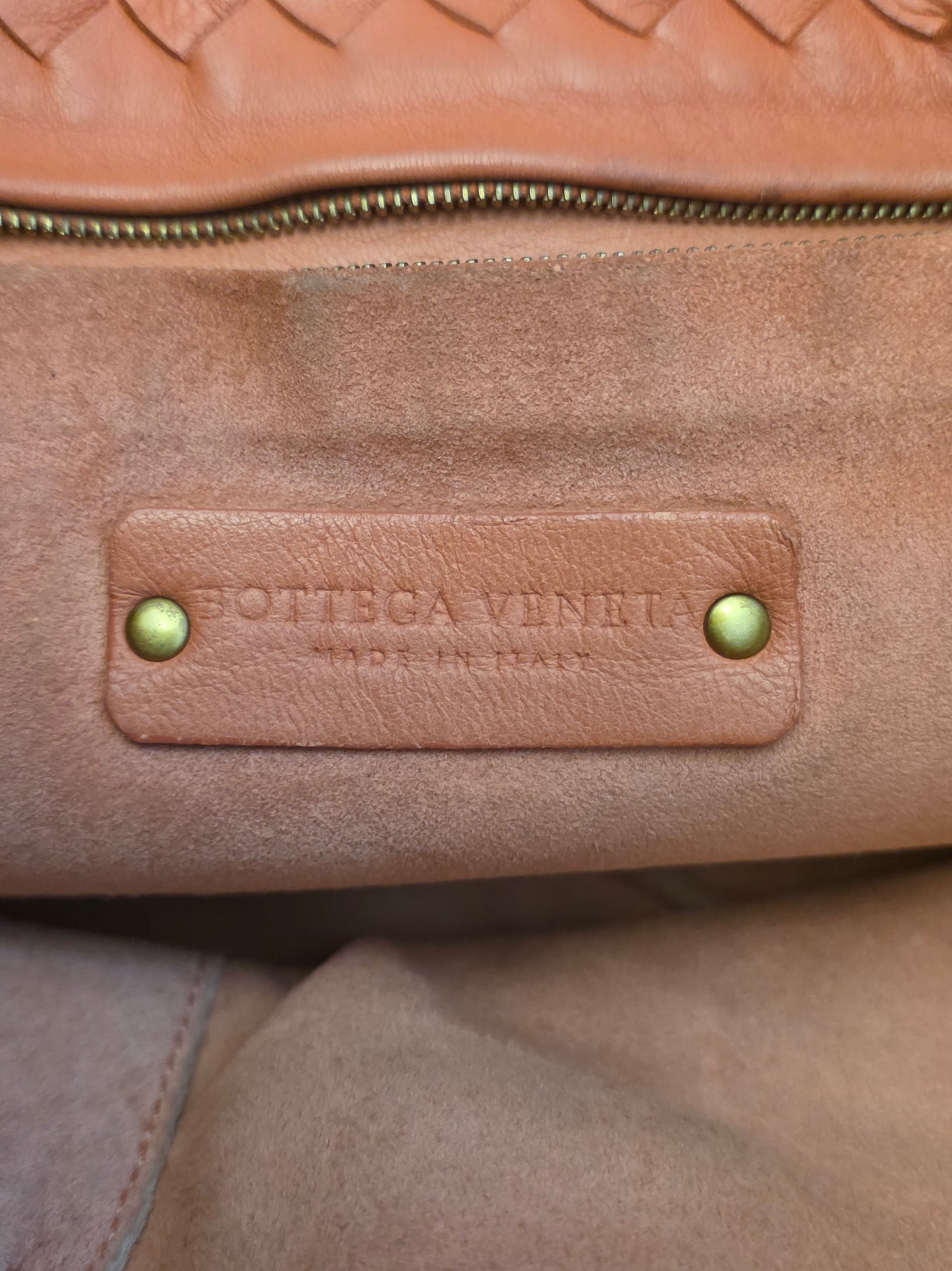 Bottega Veneta Orange Intrecciato Leather Tote Bag | Woven Leather Shoulder Bag