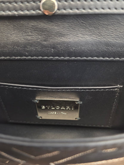 Bvlgari Million Chain Serpenti Forever Black & Gold Crossbody Bag | Snakehead Shoulder Bag