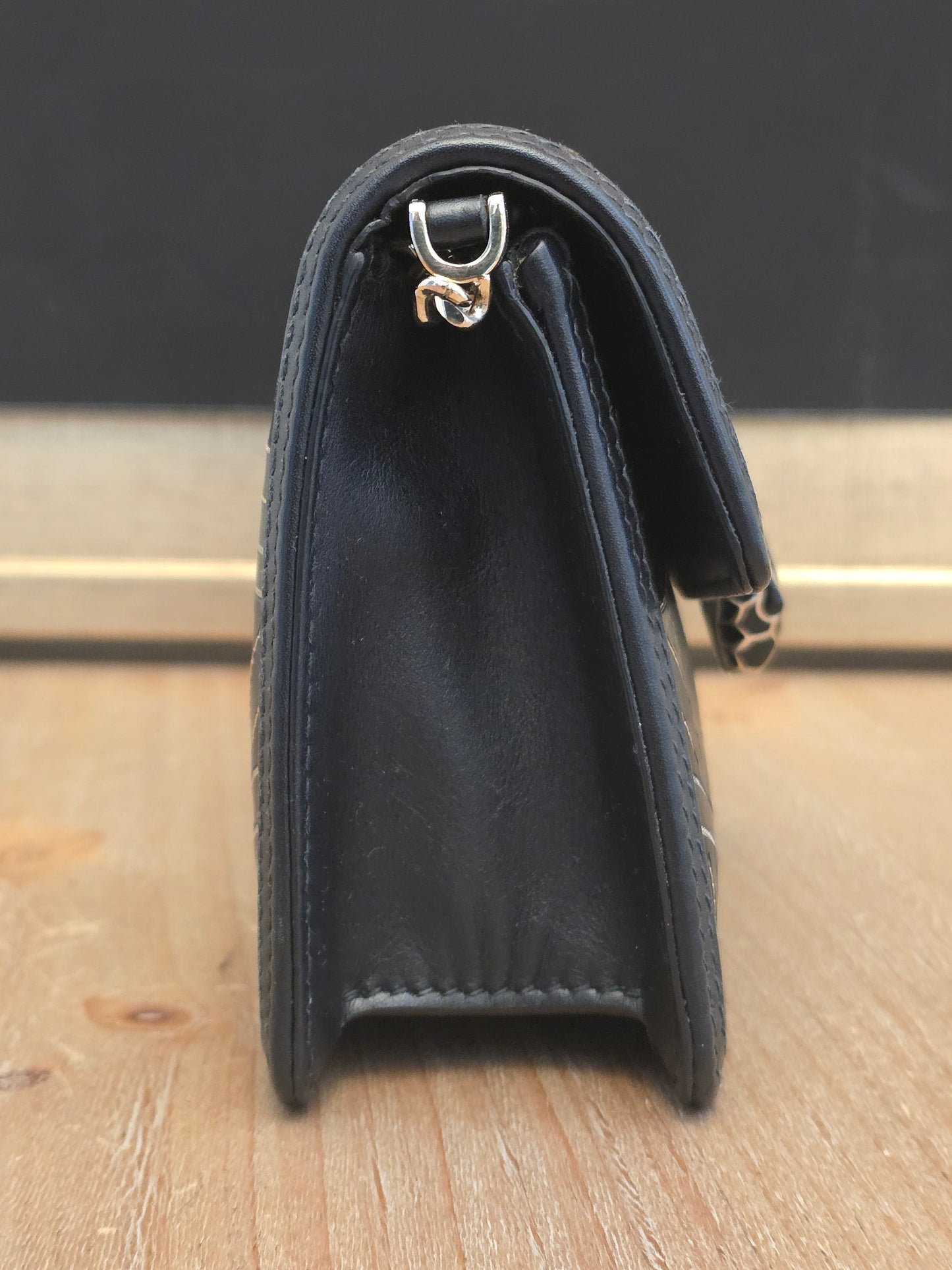 Bvlgari Million Chain Serpenti Forever Black & Gold Crossbody Bag | Snakehead Shoulder Bag