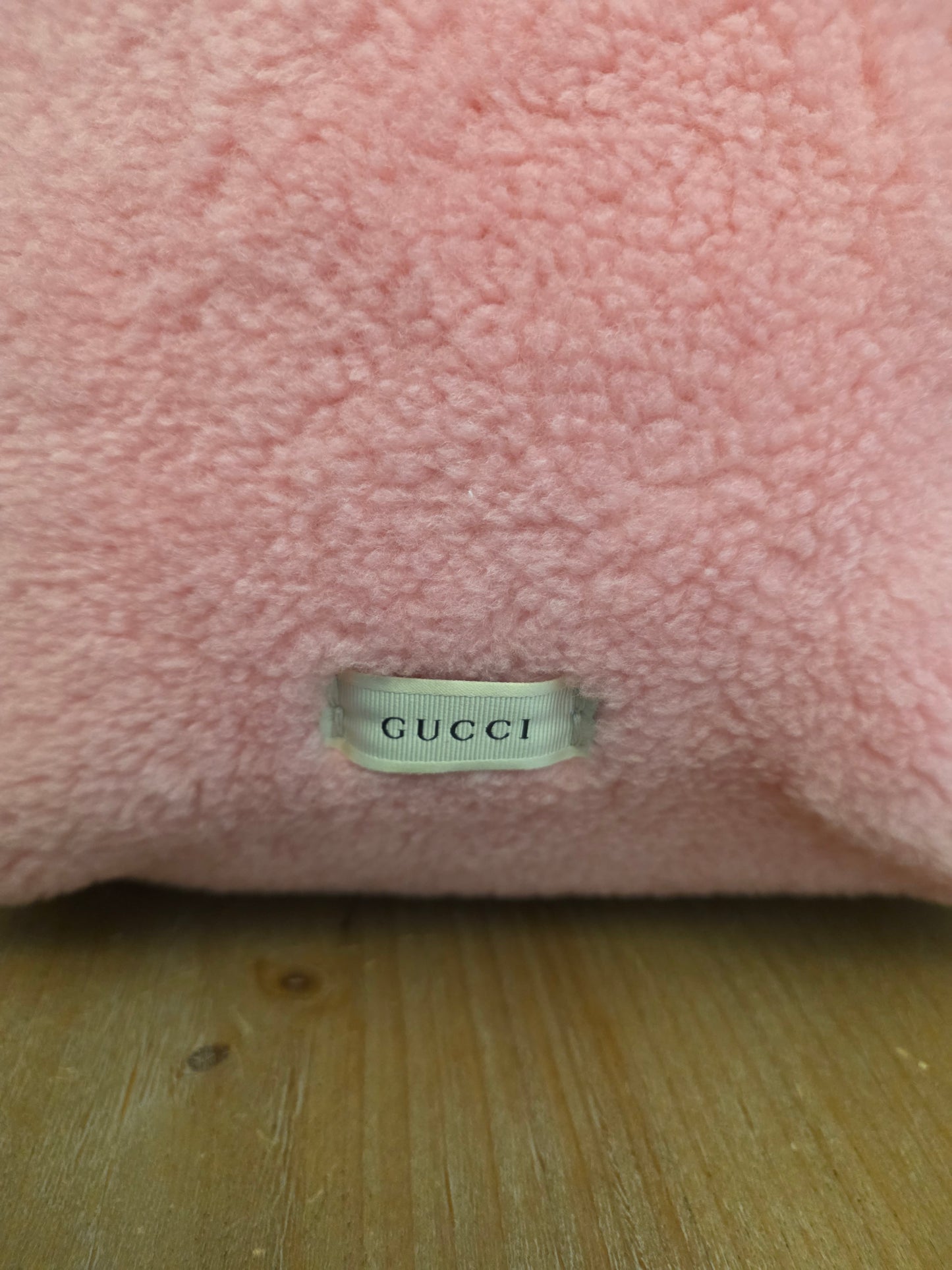 Gucci Children’s Flying Bear Tote Pink Faux Shearling Plush Bunny Bag