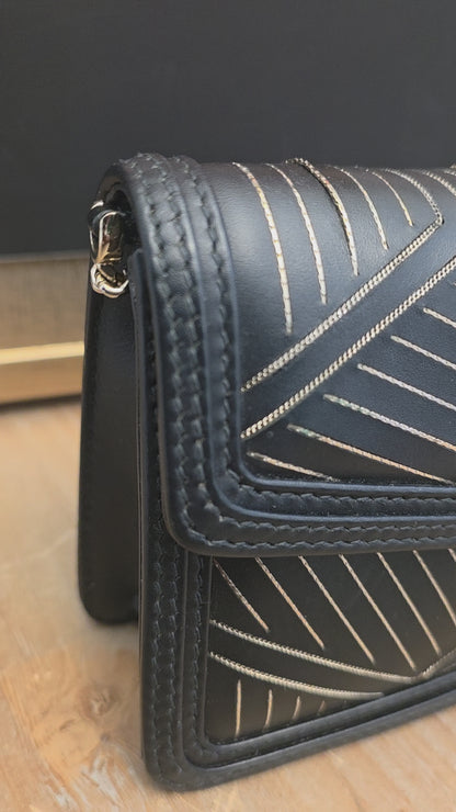 Bvlgari Million Chain Serpenti Forever Black & Gold Crossbody Bag | Snakehead Shoulder Bag